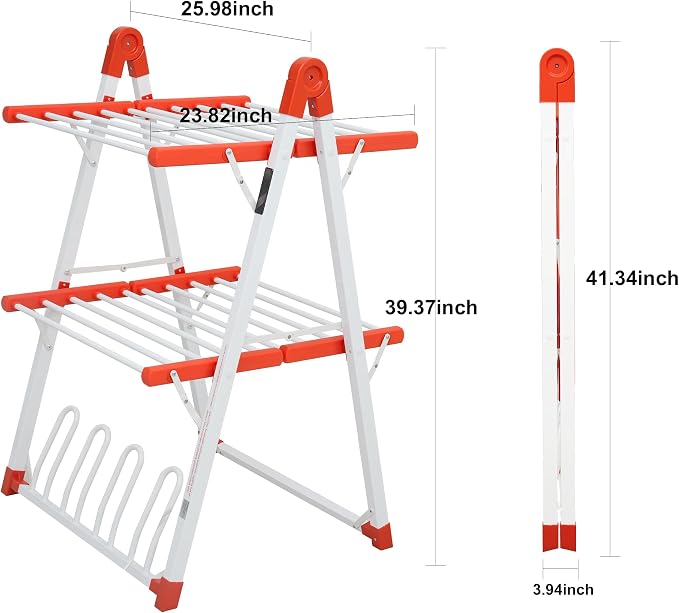 Electric Heated Clothes Drying Rack, Foldable Heated Garment Dryer - Image 4