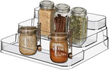 2pcs Acrylic Rack, No Assembly Clear 3 Tier Condiment Bottle Shelf Vanity - Image 2