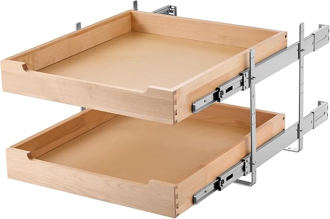 VEVOR 2 Tier Pull Out Cabinet Organizer, Soft Close Slide out Shelf, Heavy-Duty - Image 9