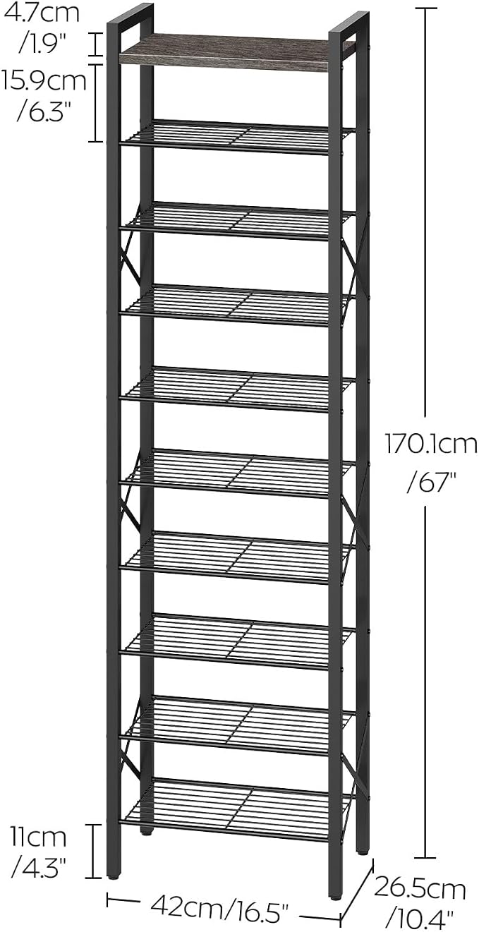 YATINEY 10-Tier Narrow Shoe Rack, Tall Shoe Rack - Image 3