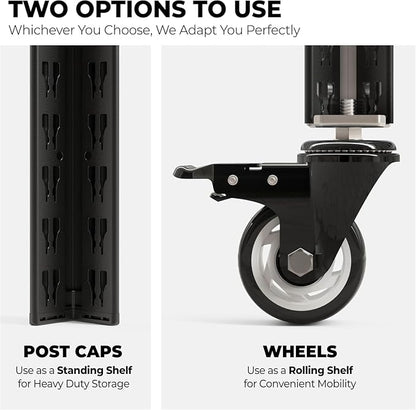 HOMEDANT House 5-Tier Metal Rolling Cart Shelf Rack Casters Heavy Duty - Image 19