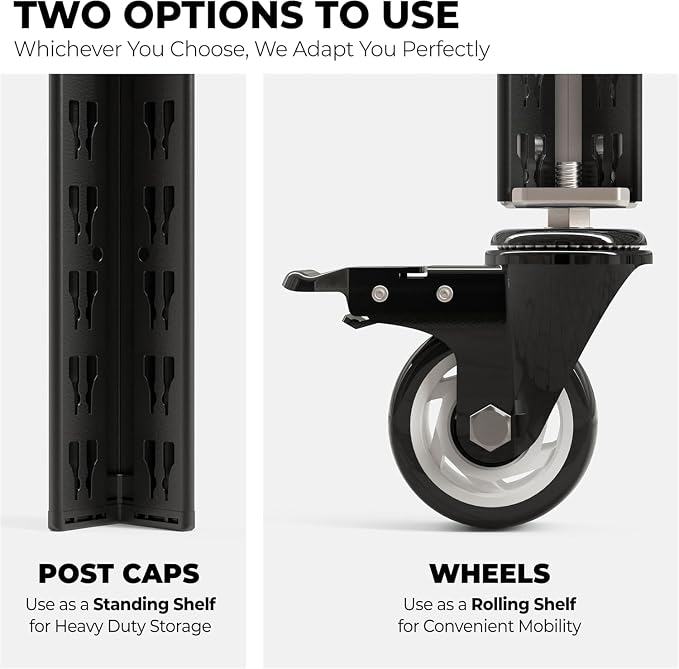 HOMEDANT House 5-Tier Metal Boltless Rolling Cart Shelf Rack Casters Heavy Duty - Image 18