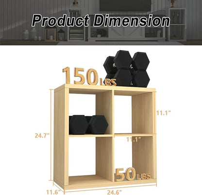 CTESNE【2026 Wooden Thick Frame 4 Cube Storage Organizer Shelf - Image 3