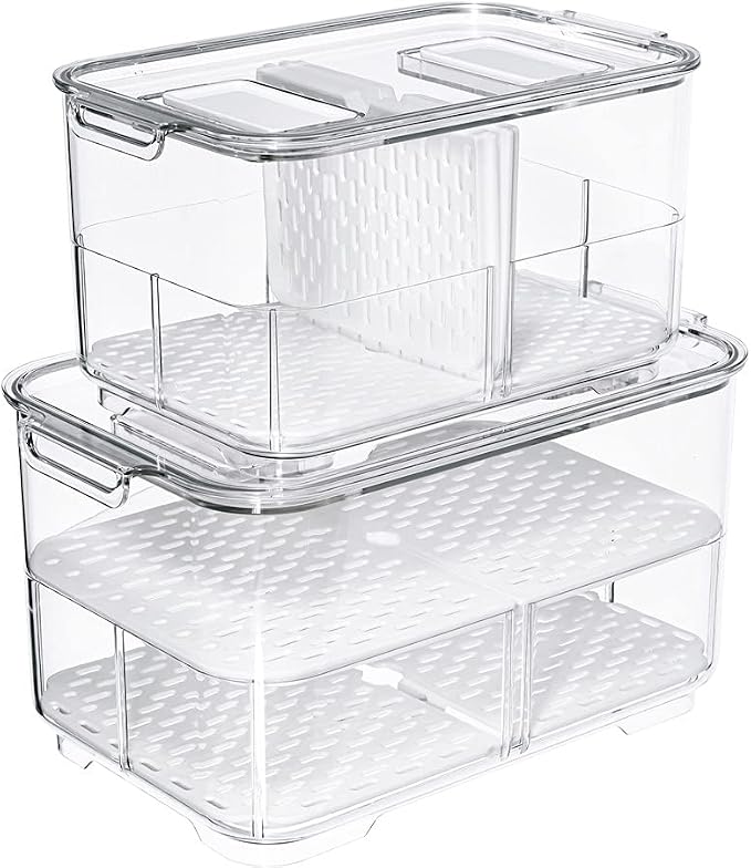 SANNO Vegetable Fruit Containers Fridge Food Storage Produce Saver Container by SANNO