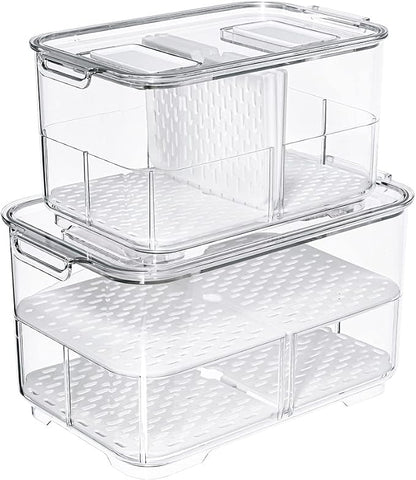 SANNO Vegetable Fruit Containers Fridge Food Storage Produce Saver Container by SANNO