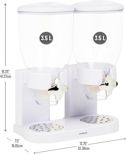 Mind Reader Double Dry Food Dispenser, 2 x 3.5L Countertop Containers - Image 3
