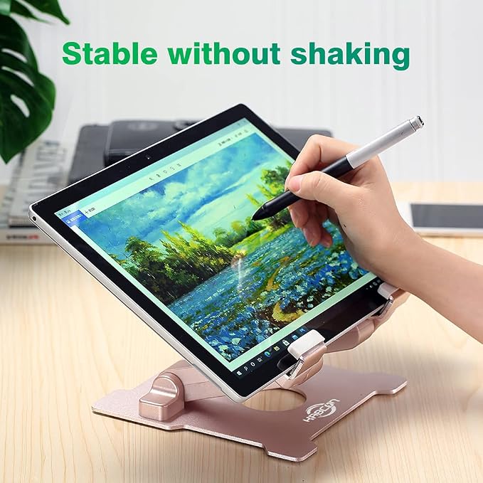 KABCON Tablet Stand, 【Updated】 Adjustable Eye-Level Aluminum Solid Desktop - Image 4
