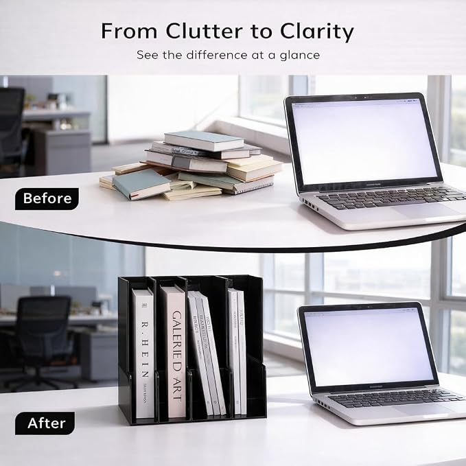 CiWiVOKi Vertical Magazine File Holder, Desk Organizer and Storage - Image 7