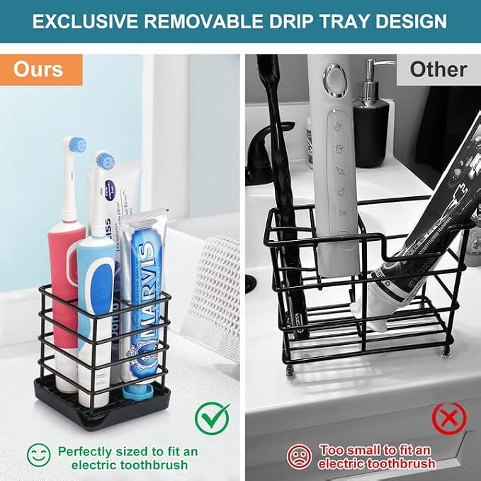 Toothbrush Holders for Bathrooms, Stainless Steel Bathroom Toothbrush Holder - Image 3