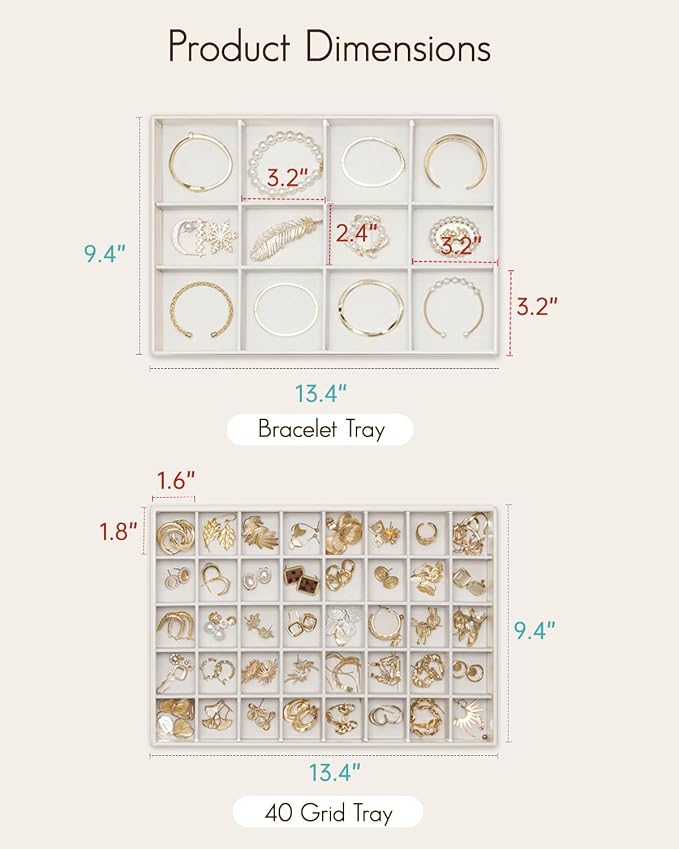 VLANDO Stackable Jewelry Tray, Drawer Organizer - Image 9