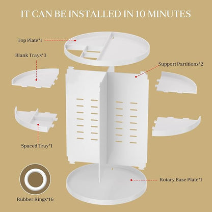 Makeup Organizer 360 rotating, Adjustable Skincare Organizers - Image 6
