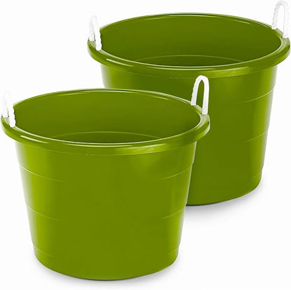 Homz 2 Pack of 17 Gallon Storage Buckets, Durable Plastic Containers, Sturdy - Image 11