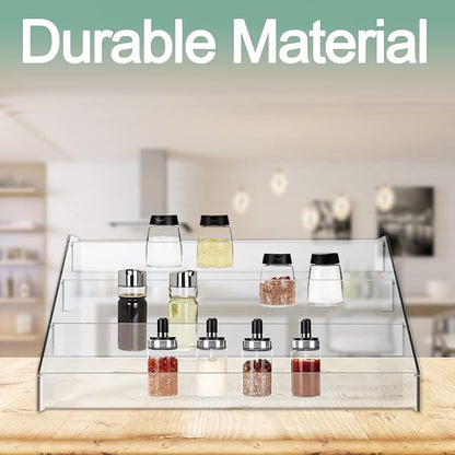 WUIVIUT Spice Rack Organizer For Cabinet, 1 4/5 in/Tier Acrylic Tiered Spice - Image 4