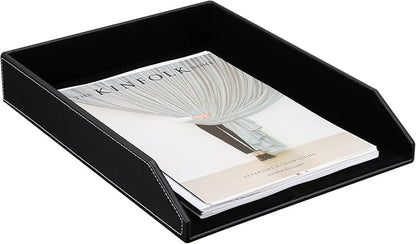 KINGFOM Letter Tray, PU Leather Paper Organizer Tray - Image 5