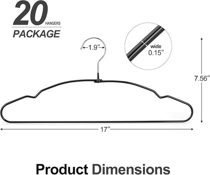 TOPIA HANGER Metal Hangers 20 Pack, Non Slip Clothes Hangers Space Saving - Image 2