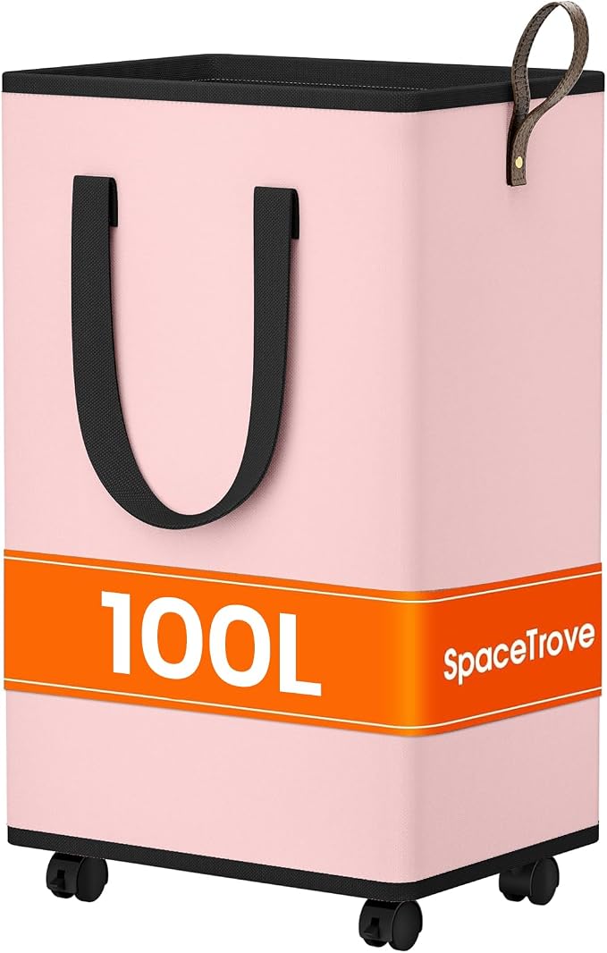 SpaceTrove Laundry Basket with Wheels, Collapsible Laundry Baskets, Laundry by Unknown