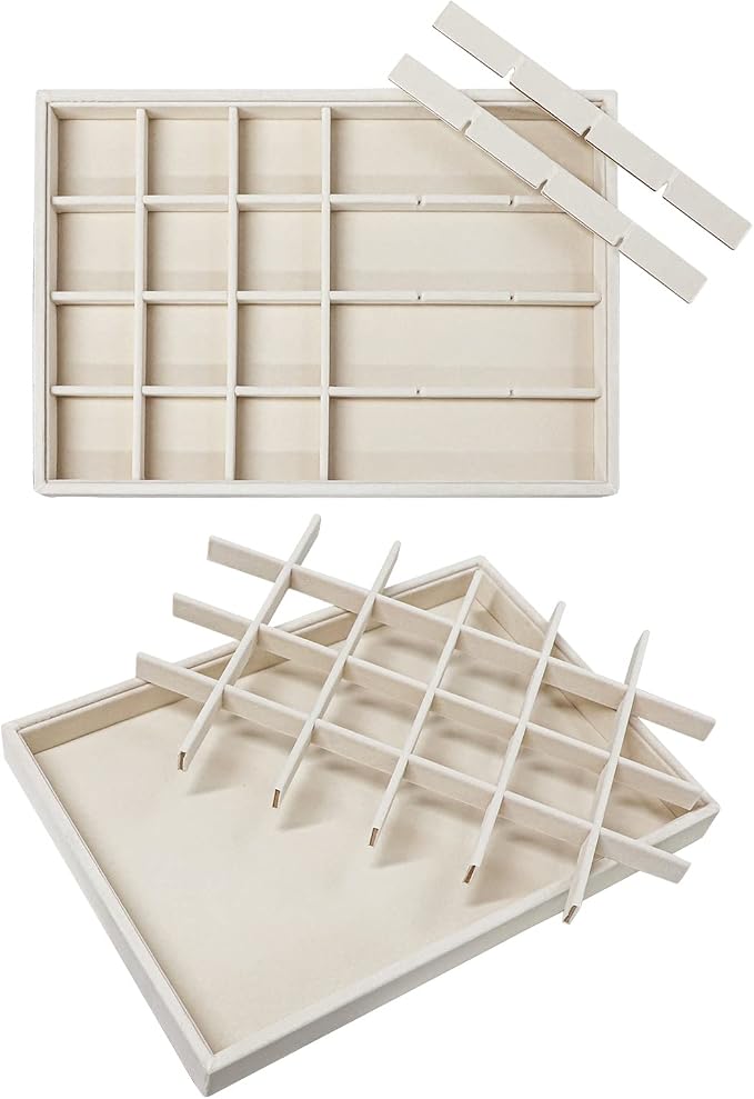 Stratalife 24 Grid Jewelry Organizer Tray, Stackable Drawer Earring Organizer - Image 4