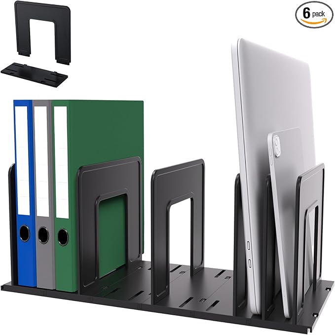 Adjustable Vertical File Sorter Sturdy Plastic Expandable Upright File Holder by LuluEasy