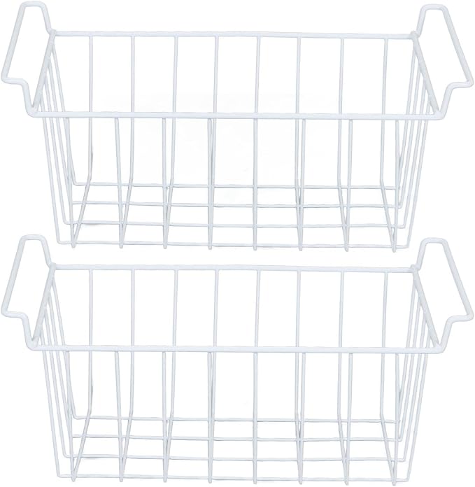 2PCS Freezer Organizer Bins, Steel Wire Freezer Basket - Image 9