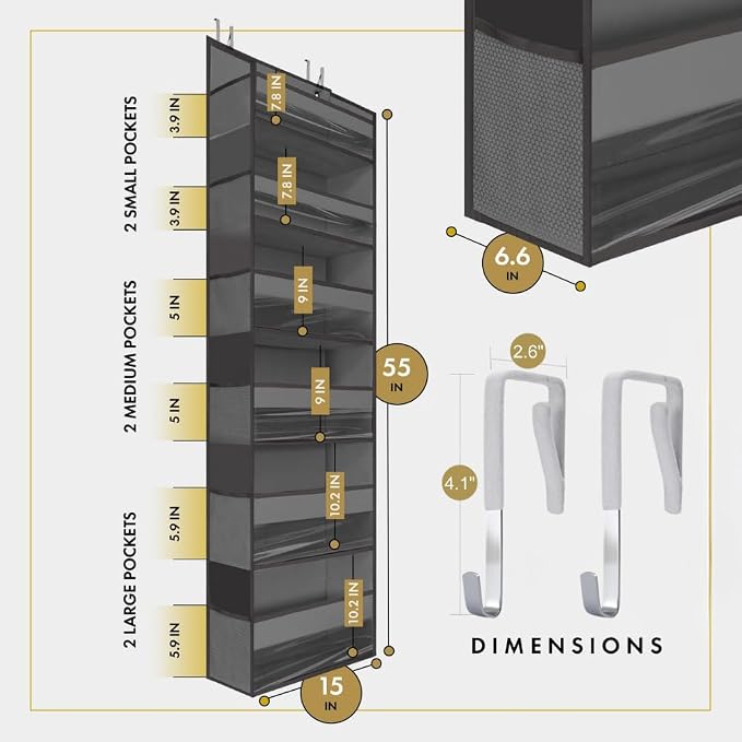 HOMELUX THEORY Over The Door Organizer Hanging - Image 2