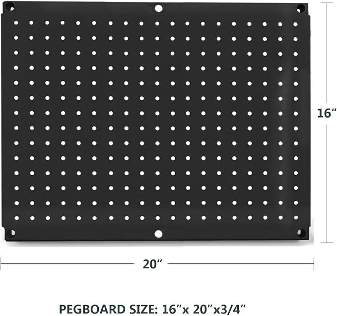 Metal Pegboard 16-Inch Tall x 20-Inch Wide Heavy Duty Wall Organizer - Image 4