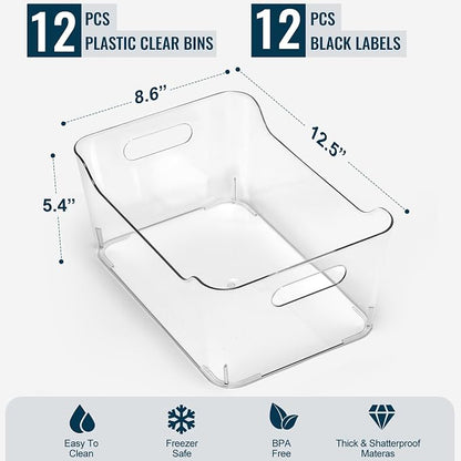 12 PACK Multi-Use Clear Plastic Storage Bins - Image 7