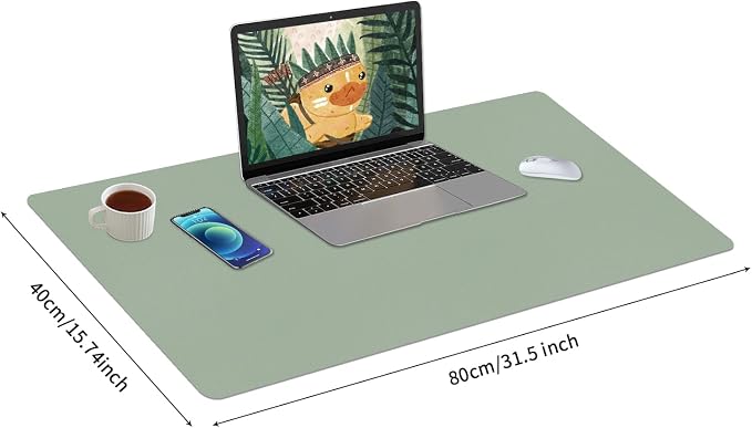 Bloss Leather Desk Mat, Large Mouse Pad, Non-Slip Desk Protector Mat, Leather - Image 3
