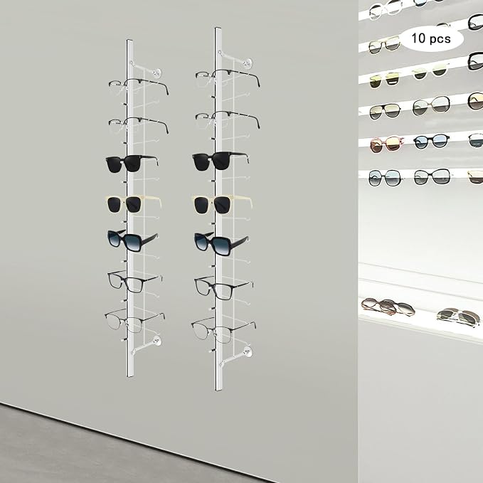 10Pcs Eyeglass Display Rack, Wall-Mounted Sunglasses Storage Organizer - Image 6