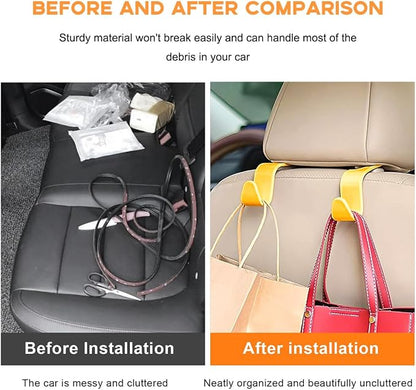povtii 4PCS Car Seat Headrest Hook, Auto Back Seat Hanging Storage Organizer - Image 6