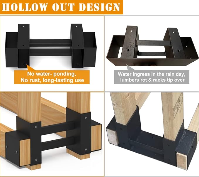Outdoor Firewood Rack Brackets Kit - Image 2