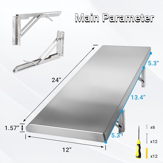 Folding Concession Shelf 24" x 12" - Image 3