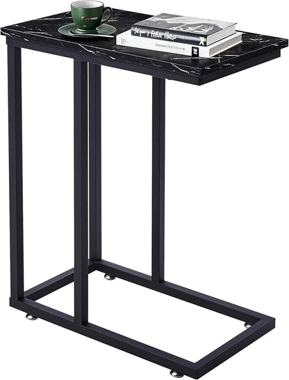 VECELO C Shaped End Side Table for Sofa Couch and Bed Snack TV Tray for Living by VECELO