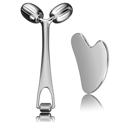 Yeamon Gua Sha Facial Tools and Face Roller Set, Facial Massage Tool by Yeamon
