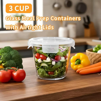 H.JSS WDJS 3Cup Round Glass Food Storage Containers - Image 7