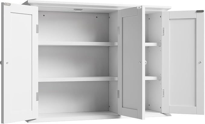 ChooChoo Laundry Cabinet with 3 Doors and Adjustable Shelves | 9.06"D x 31.1"W - Image 8