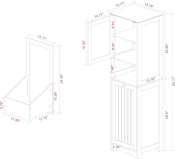 Tilt Out Laundry Hamper Cabinet, Hamper Cabinet Shelf - Image 2