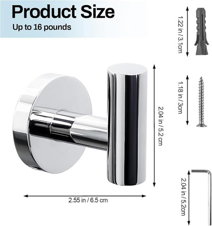 Kruodop Towel Hooks for Bathroom, 4 Packs Wall Mount Towel Holder, Stainless - Image 2