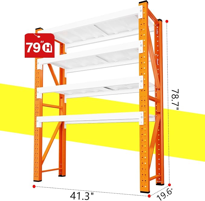79" H Garage Shelving, 3000LBS Heavy Duty Storage Rack, 4 Tiers Metal Storage - Image 2