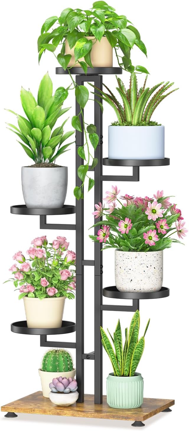 LASZOLA Black 5 Tiered Plant Stand Indoors Heavy Duty Metal Rack, Sturdy Multi by LASZOLA