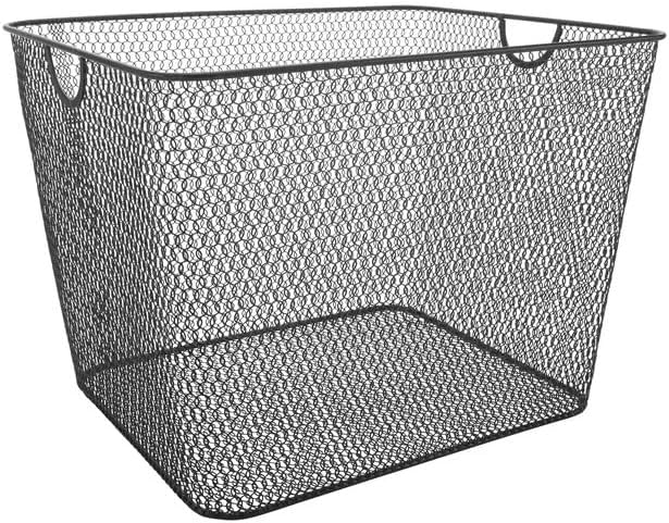 Ybm Home Household Wire Mesh Open Bin Shelf Storage Basket Organizer Black by YBMHome