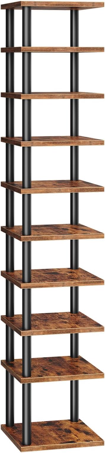 HOOBRO Vertical Shoe Rack, 10-Tier Narrow Shoe Shelf, Shoe Storage Organizer by HOOBRO