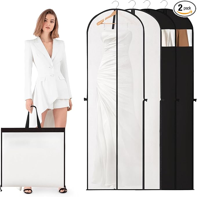 2 Pack Garment Bags for Travel, Foldable & Portable Garment Bag by MANOPAWS