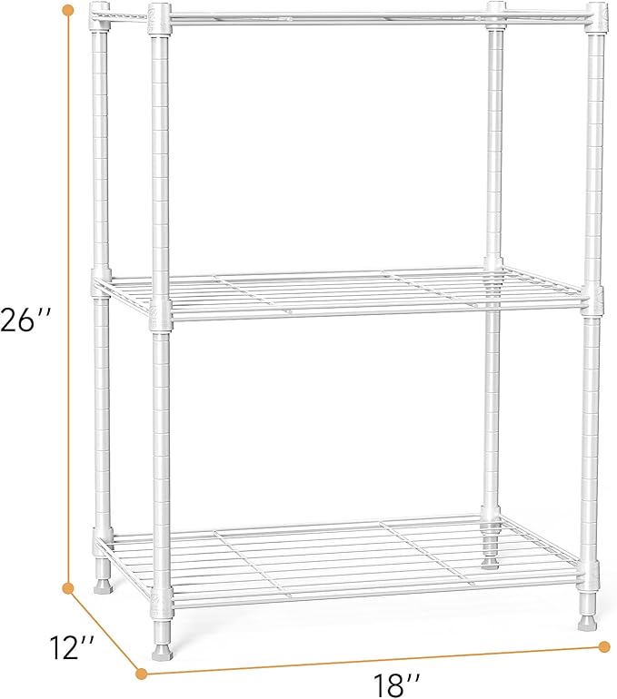 IZEUK 3 Tier Shelf, Heavy Duty Steel Wire Shelving Unit - Image 3