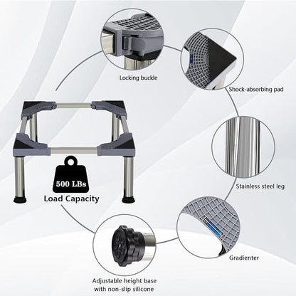 Mini Fridge Stand, Universal Adjustable Washing Machine Stand - Image 3