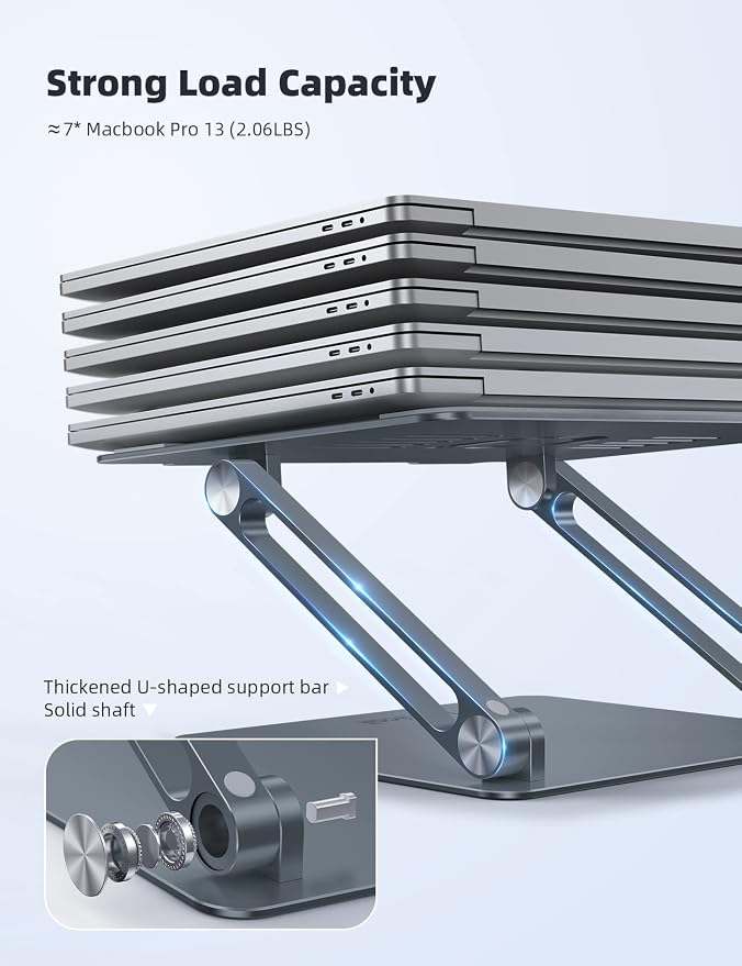 Lamicall Adjustable Laptop Stand, Portable Laptop Riser, Aluminum Laptop Stand - Image 5