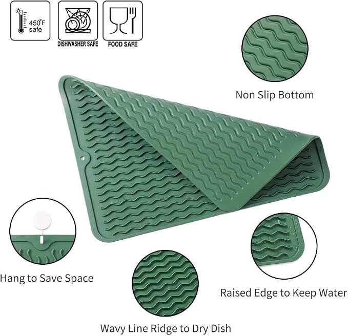 Silicone Dish Drying Mat for Multiple Usage, Easy clean, Eco-friendly, - Image 3