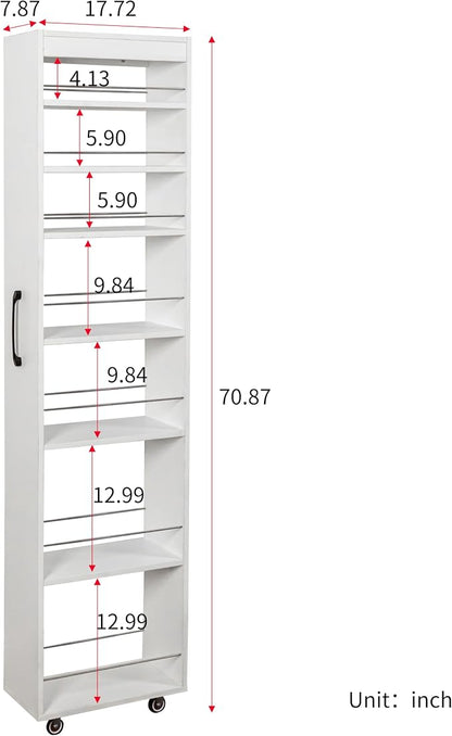 Slim Rolling Storage Cart, 7-Tier Pull-Out Spice Rack - Image 2