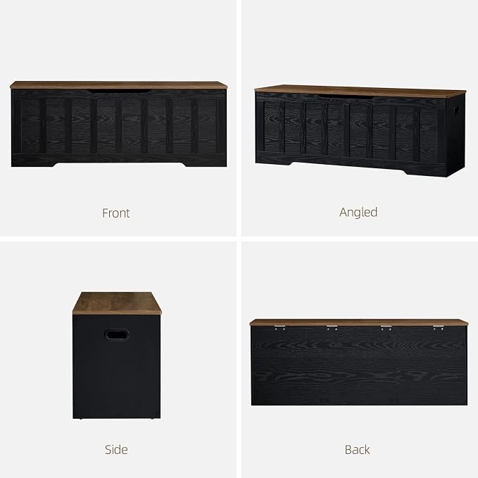 VANKILEY 51.2" Storage Chest Extra Large, Wooden Storage Bench, - Image 8