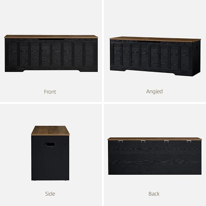 VANKILEY 51.2" Storage Chest Extra Large, Wooden Storage Bench, - Image 8