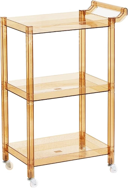 Acrylic Utility Rolling Cart, 3-Tier Clear Acrylic Storage Cart by Dachsy